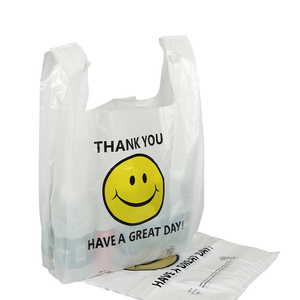 Grocery Shopping T-Shirt Ldpe Plastic Bag Customizable Plastic Thank You Bags for Small Business