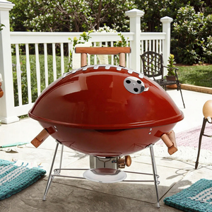 14.5 da calcio in acciaio ''griglia <span class=keywords><strong>per</strong></span> barbecue verniciata fumatore 45*29.5cm Area cottura 50.5*32.5*15cm ciotola in metallo pieghevole in carbonio - Product Image 6