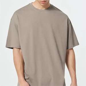 T-shirt Oversize en Coton 100% de Haute Qualité, Style Streetwear, Épaules Tombantes, T-shirt Blanc Uni Épais et Ample - Product Image 1