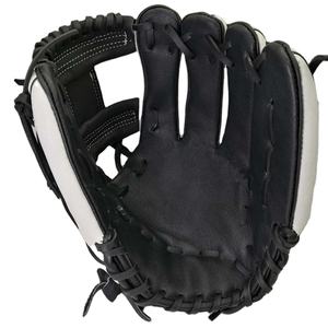 Gants <span class=keywords><strong>de</strong></span> <span class=keywords><strong>baseball</strong></span> professionnels en cuir <span class=keywords><strong>de</strong></span> porc véritable <span class=keywords><strong>de</strong></span> <span class=keywords><strong>11</strong></span>,5 <span class=keywords><strong>pouces</strong></span>, logo brodé <span class=keywords><strong>de</strong></span> haute qualité, couleur blanc et noir - Product Image 1