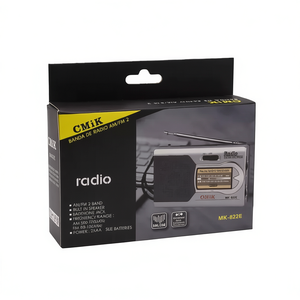 Radio AM/FM portable en plastique en gros avec écran LCD, haut-parleur intégré, alimentation par piles MK-822E - Product Image 2