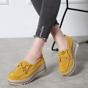 <span class=keywords><strong>Scarpe</strong></span> da <span class=keywords><strong>Infermiera</strong></span> con Rialzo, Mocassini con Plateau per Donna, <span class=keywords><strong>Scarpe</strong></span> Casual in Pelle Scamosciata con Zeppa, Slip-on, <span class=keywords><strong>Scarpe</strong></span> Basse da Donna - Product Image 5