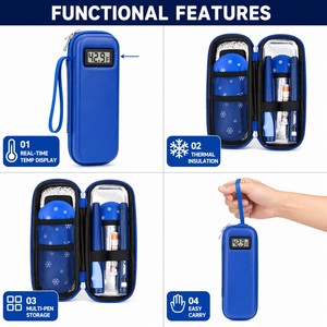 Estuche Refrigerante Aislado de EVA para Insulina con Pantalla de Temperatura, Organizador de Viaje, Almacenamiento, Personalizable con Nuevo Logotipo, Venta al por Mayor OEM a Granel - Product Image 2