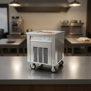 Machine à glaces commerciale Vevor 19,7 x 19,7 en acier inoxydable, pour glaces roulées, avec panneau de commande numérique - Product Image 2