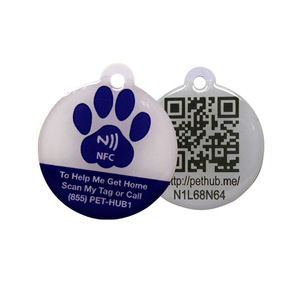 定制 GPS NFC 环氧树脂标签 防水动物宠物标签 QR 码环环氧树脂钥匙扣 印刷 13.56Mhz NFC QR 码宠物标签 适用于猫狗寻回 - Product Image 2
