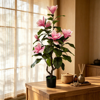 Fleurs artificielles en plastique 3D pour mariage, magnolias artificiels pour extérieur, intérieur, hall d'entrée, restaurant, arrangements floraux