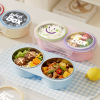 Boîte à lunch à 2 compartiments, chauffable au micro-ondes, de qualité alimentaire, résistante aux hautes températures, scellée, grande capacité, pour le camping