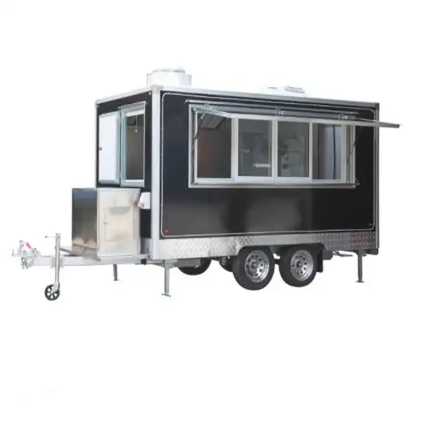 Soporte de cocina completo personalizado, furgoneta italiana de café, remolque de camión comercial de kebab