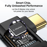 Câble USB 3.2 Type-C coudé à 90 degrés ULT-unite en gros, 1m-5m, transfert de données 20 Gbit/s, connecteurs tressés plaqués or pour iPhone