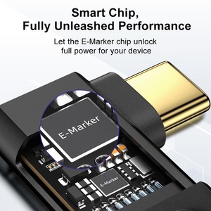 ULT-unite Cable USB3.2 Tipo-C en Ángulo <span class=keywords><strong>de</strong></span> 90 Grados, 1m-5m, Transferencia <span class=keywords><strong>de</strong></span> Datos <span class=keywords><strong>de</strong></span> 20Gbps, Conectores Trenzados Chapados en Oro para iPhone - Product Image 6