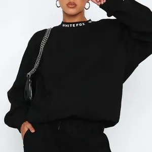 KL007 On Trend Oversized sweatshirt high scooped neckline Put It On Repeat Oversized Sweater