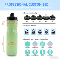 Bouteille de cyclisme en plastique de 720 ml à double paroi isolée, maintient la température, service OEM/ODM disponible pour les acheteurs