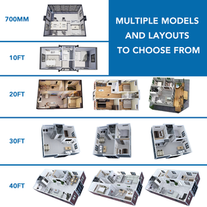 Case Container Portatili di Lusso Moderne ed Ecologiche 10ft 30ft 40ft Espandibili Prefabbricate Cinesi con Soggiorno a Doppia Ala - Product Image 4