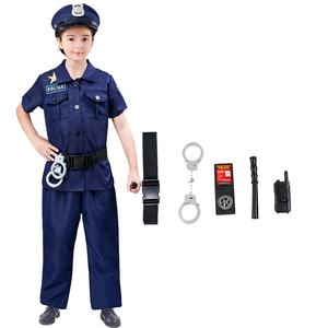 زي ضابط شرطة كبير للأطفال هالوين بدلة مسرح تنكرية للفتيات الشرطة العسكرية فستان فاخر أعلى سترة مكونات - Product Image 1