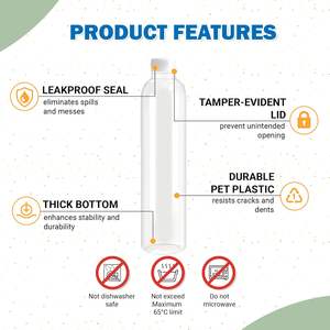 200ml 250ml <b>300ml</b> 350ml 400ml 500ml PET Transparent Cylindrical Plastic Juice <b>Bottle</b> with Cap for Tea <b>Water</b> Milk - Product Image 4