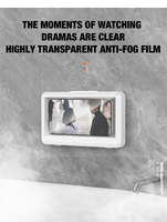 Support de téléphone portable universel pour douche, anti-buée, à fixation murale, grand format, étanche, rotation à 360 degrés
