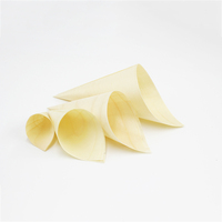 Biodegradable Wooden Gift Cone Disposable Wood Serving Cone for Chocolate Nut Candy Wedding Favor Pack