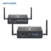 Compacto Dual GbE LAN 4 USB 2 RS232 COM Computadora integrada industrial sin ventilador Intel Celeron N2840/J1900 CPU Mini PC