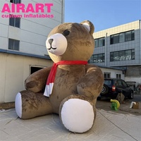 Mascotte gonflable personnalisée en forme d'ours mignon, grand ours gonflable avec ballon publicitaire en tissu peluche