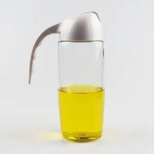 Kitchenware 300ml 600ml Sealed Clear Glass Cooking Oil Olive Oil Bottle With Plastic Cover