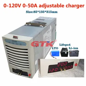 LTO lifepo4 li-ion 0-120V 0-50A电流可调通用充电器，用于12V 36V 48V 72V 10A 20A 30A 40A 50A锂电池