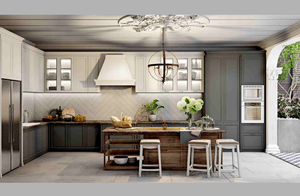 Meubles de cuisine sur mesure en bois neufs de style américain, armoires de cuisine en PVC, meubles en contreplaqué bon marché pour la maison - Vente en gros - Product Image 2