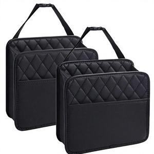 Organisateur de siège de voiture pliable de luxe en cuir PU imperméable (lot de 2) avec design à suspendre au dossier - Product Image 1
