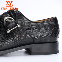Chaussures Fait Main en Cuir de Peau d'Alligator, Chaussures d'Affaires de Luxe pour Hommes