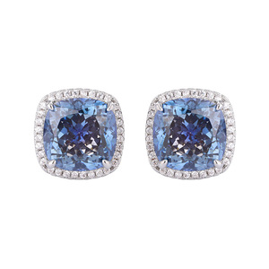 2024 new high-end jewelry copper gold-plated simulation bird's nest cut white blue-plated vintage suit female 12*12 - Product Image 5