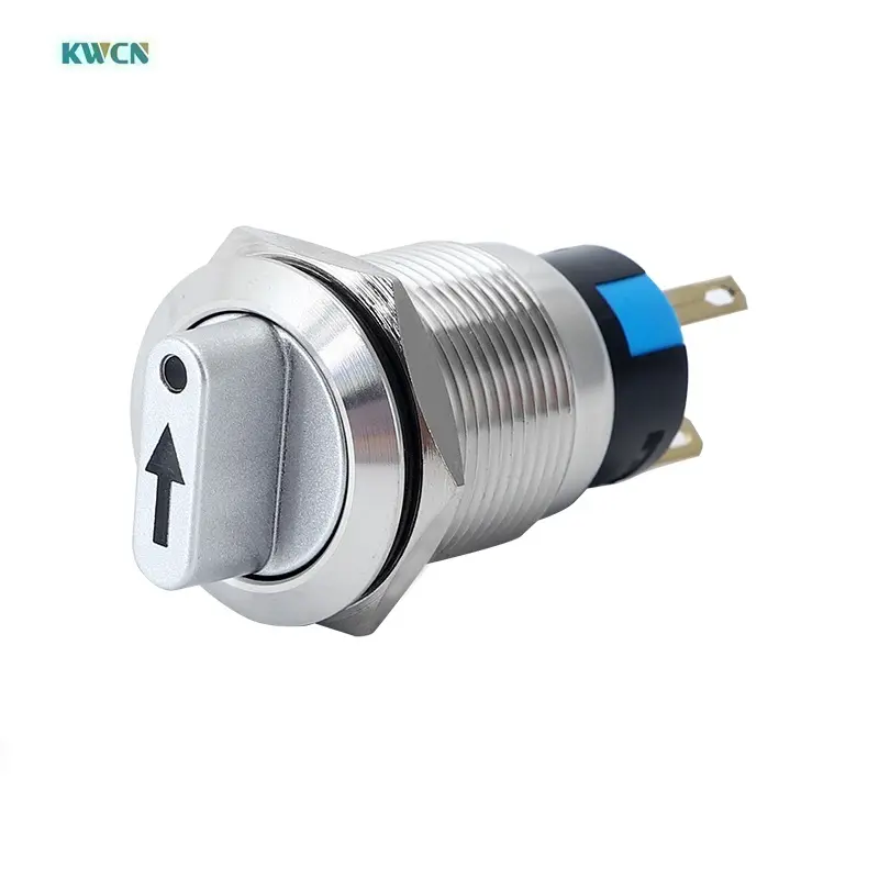 19mm 3 Position SPST DPDT Illuminated LED Mini Electrical Metal Knob Selector Rotary Switch