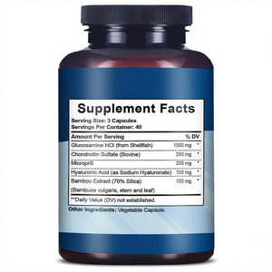 Capsules de soutien articulaire et osseux à la glucosamine, chondroïtine, MSM et acide hyaluronique, 2150 mg par portion, complément alimentaire, 120 unités - Product Image 3