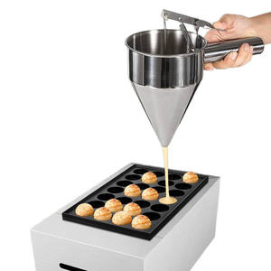 Aço inoxidável Pancake Batter Dispenser Funis com Suporte Cozinha Baking Funil Pistão Funil para Waffles Cupcakes Fazendo Ferramenta - Product Image 4