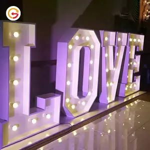 JAGUARS IGN Hersteller Custom Giant LED Light Up Festzelt Buchstaben Zahlen 4ft Marry Me Metal Marquee Letters Love 5ft