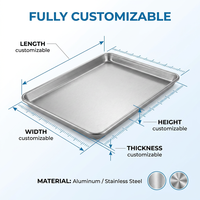 Plateaux de boulangerie en aluminium 60x40, qualité commerciale, taille personnalisée, ustensiles de cuisson, plaques de cuisson pour four, moules de cuisson de qualité alimentaire