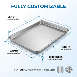 Teglie da <span class=keywords><strong>Forno</strong></span> in Alluminio 60x40, Grado Commerciale, Dimensioni Personalizzabili, Teglie per <span class=keywords><strong>Forno</strong></span>, Teglie per Cottura di Grado Alimentare - Product Image 3