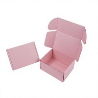 Boîte d'expédition personnalisée avec logo, rose, en carton ondulé, écologique, pliable, pour cadeaux, emballage en papier pour cosmétiques et bijoux