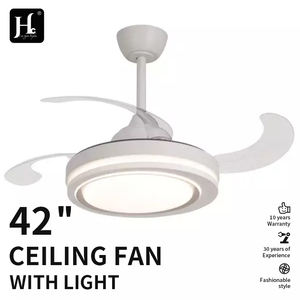 Ventilador de Techo Moderno y Simple con Luz Invisible, Control Remoto, 3 Aspas de ABS, Retráctil, con Luz - Product Image 3