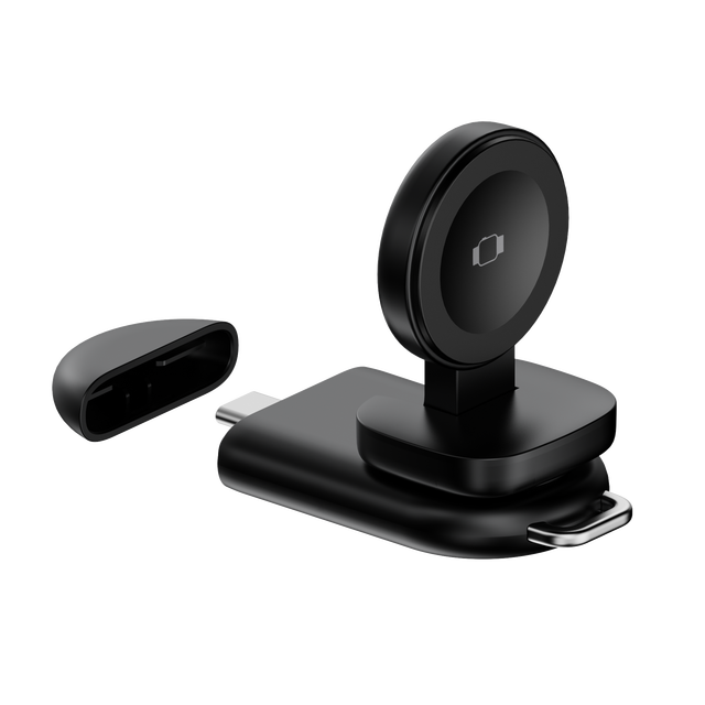 In Stock Foldable Portable Travel Pocket Type C Wireless Watch Charger Rotation for Apple Watch Series Charger Multifunctional