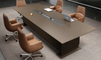 Table de conférence moderne et simple de différentes tailles pour 8, 10, 12, 14, 16 personnes avec fonction de chargement USB