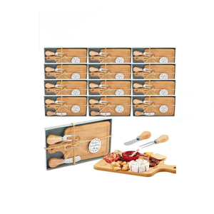 <span class=keywords><strong>Plateau</strong></span> à nourriture miniature en bambou avec boîte cadeau et ensemble <span class=keywords><strong>de</strong></span> couteaux à <span class=keywords><strong>fromage</strong></span> pour mariage, <span class=keywords><strong>anniversaire</strong></span> - Product Image 1