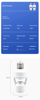 Portalámparas con Sensor de Movimiento E27, AC110-220V, 60W, 360 Grados, Sensor Infrarrojo IR para Detección de Cuerpo Humano, Base con Interruptor para Bombilla LED
