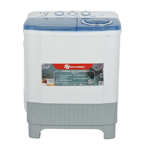 <span class=keywords><strong>Lavadora</strong></span> de doble tina de carga superior de 7 kg a 20 kg, semiautomática, con tina de acero inoxidable, modelo 2026 - Product Image 1