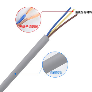 Ac Power Cord 3 Core 1 Sq Mm <b>Copper</b> Wire <b>Stripped</b> Ends For Home Appliance - Product Image 1