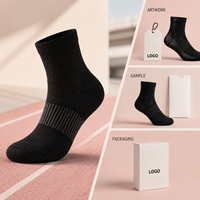 Chaussettes plates noires côtelées avec soutien de la voûte plantaire, respirantes, en maille, pour la course et l'athlétisme, avec gestion de l'humidité et maintien du talon