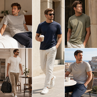 T-shirts pour hommes JNEI, ultra légers, vêtements de maison, 100 g/m², toucher doux, séchage rapide, confort pour la détente et les voyages