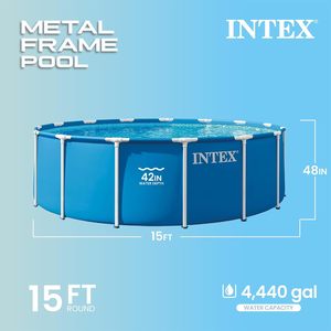 <span class=keywords><strong>Piscine</strong></span> <span class=keywords><strong>hors</strong></span> <span class=keywords><strong>sol</strong></span> <span class=keywords><strong>INTEX</strong></span> ronde à structure métallique 15 pieds x 48 pouces avec pompe, filtre, cartouche, couverture et échelle |   28241EP 1000 GPH - Product Image 2