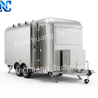 Remorque de cuisine mobile style argenté, remorque de vente de nourriture personnalisable pour hamburgers, café et en-cas