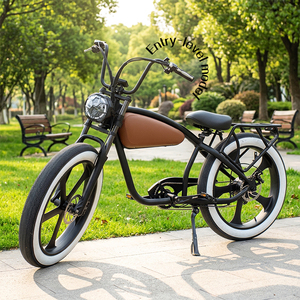 Vélo électrique rétro 250W, Ebike Cruiser, frein à disque mécanique, pneus larges, roues intégrées, vélo électrique vintage - Product Image 1