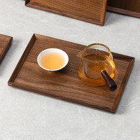 Plateau de service rectangulaire professionnel en bois massif, planche en noyer pour hôtel de luxe, restaurant et présentation de plats gastronomiques