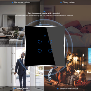 Interruptores Inteligentes WiFi <span class=keywords><strong>con</strong></span> <span class=keywords><strong>Pantalla</strong></span> Táctil LangYeao Tuya para Hogar Inteligente, Panel de Vidrio de 1/2/3/4 Botones, Interruptor Inteligente de Pared, Control Remoto <span class=keywords><strong>Alexa</strong></span>, ABS - Product Image 3